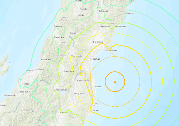 Tërmet i fuqishëm me magnitudë 7.3 në Japoni, në brigjet e Fukushimës, alarm për cunami