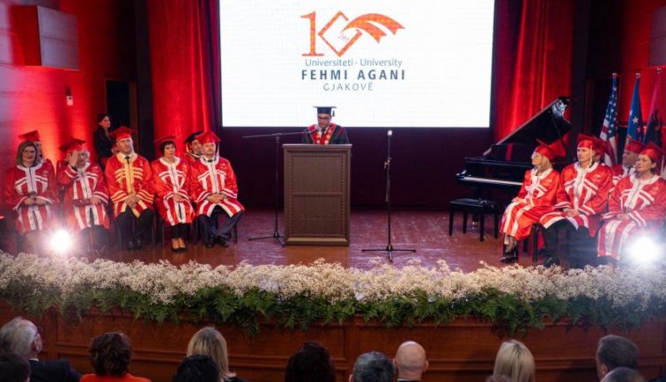 Rektori i UT-së, Kushtrim Ahmeti mori pjesë në ceremoninë e 10-vjetorit të themelimit të Universitetit “Fehmi Agani”