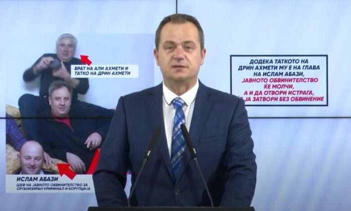 VMRO-DPMNE thotë se derisa, babai i Drin Ahmetit qëndron mbi kokën e kryeprokurorit Islam Abazi, Prokuroria do të heshtë