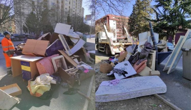 Në Shkup, qytetarët hedhin në kontejnera edhe mobilje të vjetra apo materiale ndërtimi