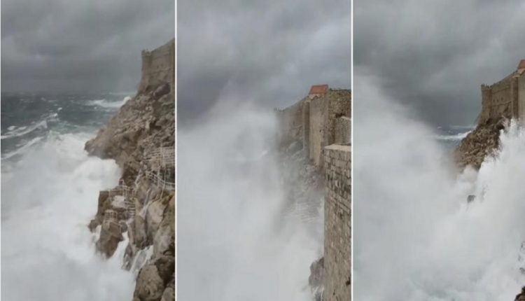 Kjo rrallë shihet: Dallgët e mëdha përmbysën muret e famshme në Dubrovnik