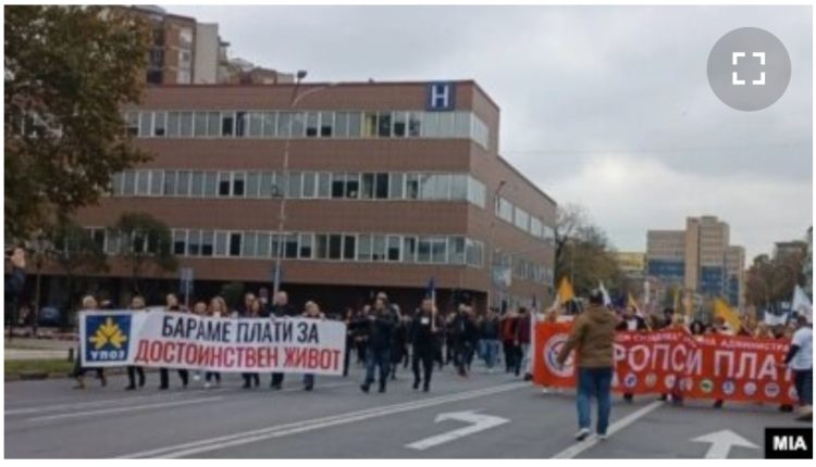 Shkupi përfshihet nga protestat e sindikatave për rritjen e pagave