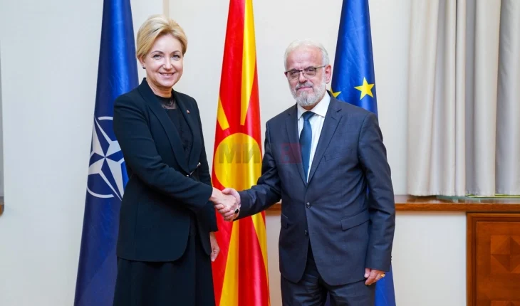 Takim i kryetarit të Kuvendit Talat Xhaferi e ambasadoren e Letonisë, Elita Kuzma