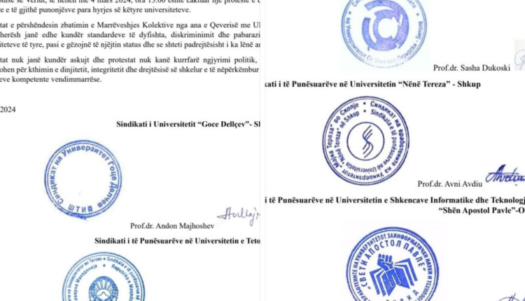 Protestë pas mosnënshkrimit të marrëveshjes kolektive nga kryetari i parlamentit të RMV-së!