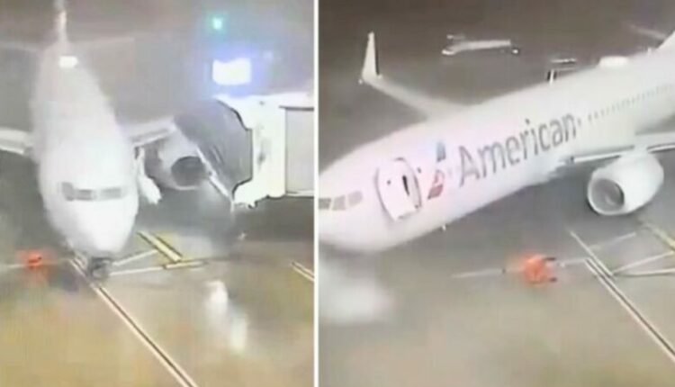 Erërat e forta në SHBA marrin “zvarrë” aeroplanin në pistë (VIDEO)