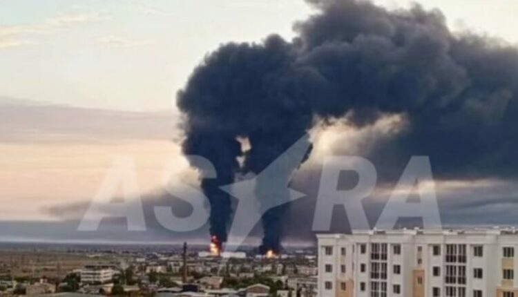 Sulm me dronë në një rafineri nafte në Krime, zjarr i madh