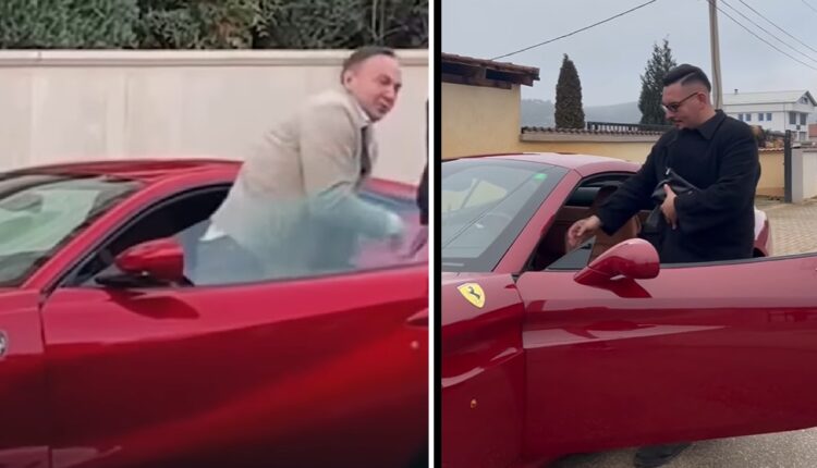 Gazetari i TS, Nevrij Ademi sfidon Sasho Miajllkovin me Ferrari (VIDEO)