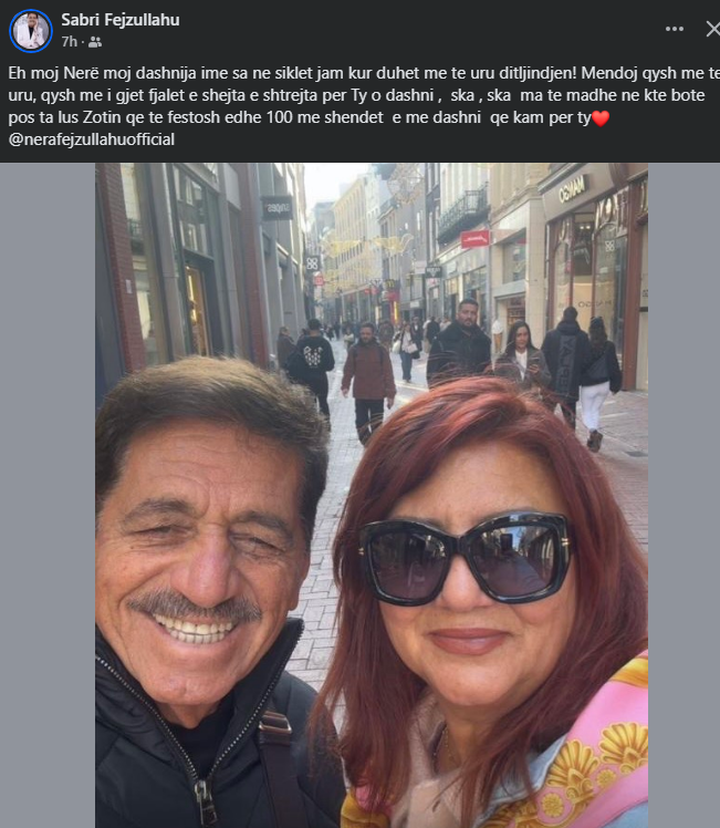 Sabri Fejzullahu i thur fjalë dashurie gruas së tij për ditëlindje
