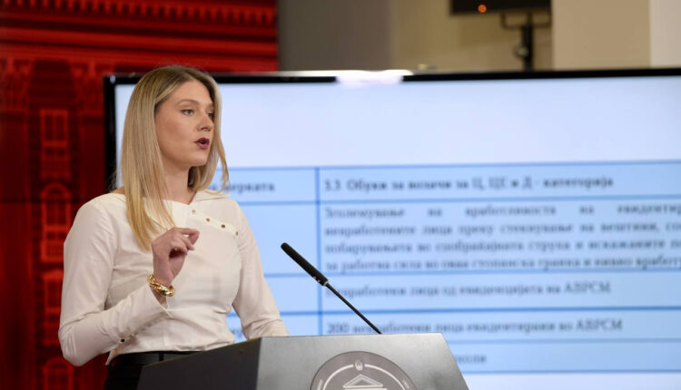 Miteva: Plani operativ përfshin edhe trajnime për gra dhe të rinj deri në moshën 29 vjeçare, në afat prej 3 muajsh me kompensim mujor prej 12,000 denarë