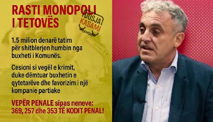 “Monopoli i Tetovës”, Bajram Rexhepi denoncon: Humbje prej 1.5 milion denarësh për Komunën, akuzohen shkelje penale
