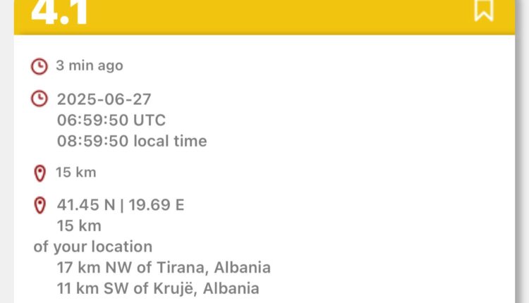 Ndjehen lëkundje tërmeti në Shqipëri, sa ishte magnituda