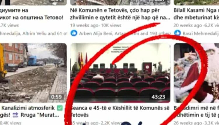 (VIDEO) Komuna e Tetovës fshinë seanca LIVE nga faqja për të humbur gjurmët e 800mijë eurove nga një kompani serbe