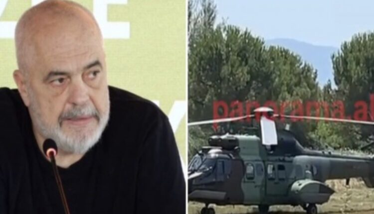 VIDEOLAJM/ Rama sërish në Vlorë, zbarkon me helikopter ushtarak, shkon drejt vilave qeveritare në Ujin e Ftohtë