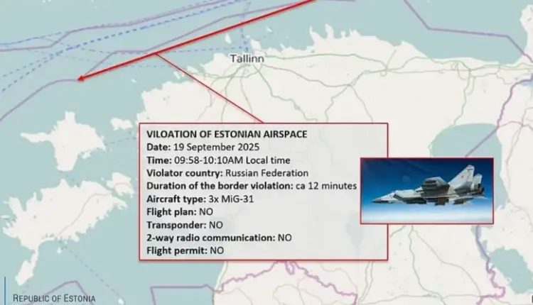 Estonia publikon hartën e fluturimit të tre aeroplanëve rusë që shkelën hapësirën e saj ajrore