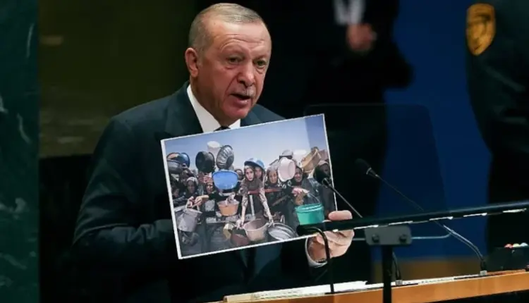 Erdogan me foton nga Gaza në seancën e OKB-së: Kjo është pika më e ulët e njerëzimit (VIDEO)