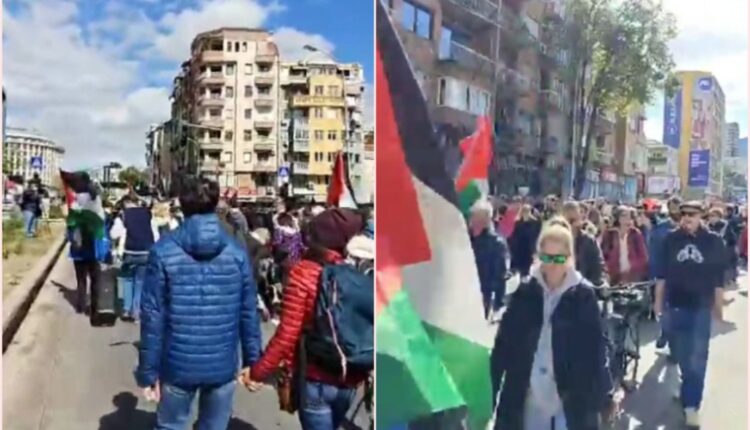 “Stop gjenocidit në Gaza” – marsh në Shkup në mbështetje të Palestinës
