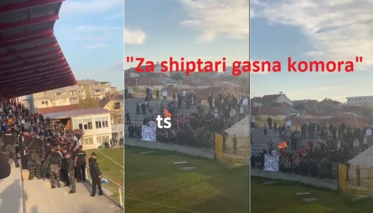 Huliganët maqedonas me thirrje raciste ndaj shqiptarëve: “Za shiptari gasna komora” (Dhoma gazi për shqiptarët) (VIDEO)