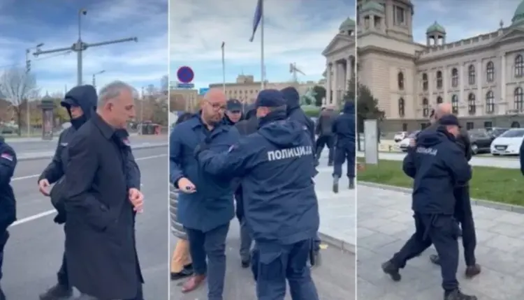 Policia përplaset me deputetët e opozitës në Serbi – nuk i lejojnë të hyjnë në parlament (VIDEO)