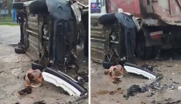 Aksident në Shkup: Dy persona të lënduar pas përplasjes së veturës me kamionin