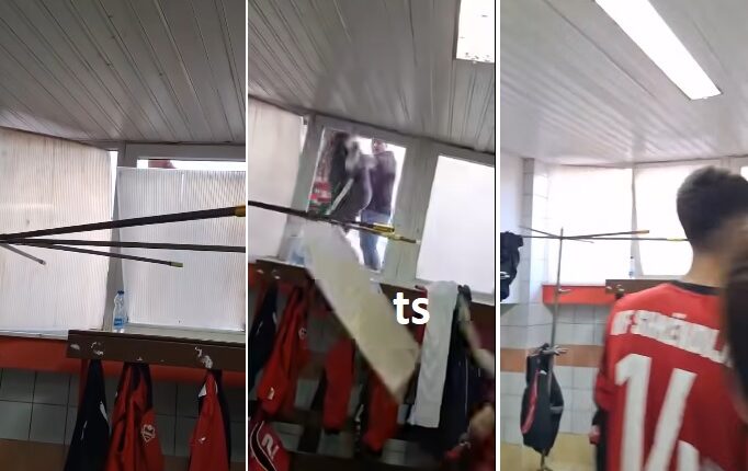 Pafuqia e VLEN-it / Huliganët maqedonas me thirrje raciste dhe sulmojnë lojtarët e Shkëndijës Haraçinës në zhveshtore (VIDEO)