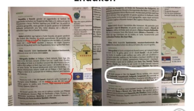 Libri i gjeografisë për klasën e shtatë e njollos Kosovën me “Metohija”!