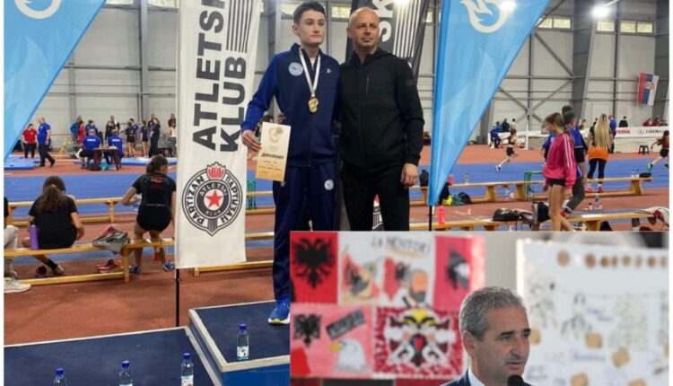 Feti Abazi uron Arti Xheladinin, për marrjen e vendit të parë në atletikë, në turneun e Beogradit