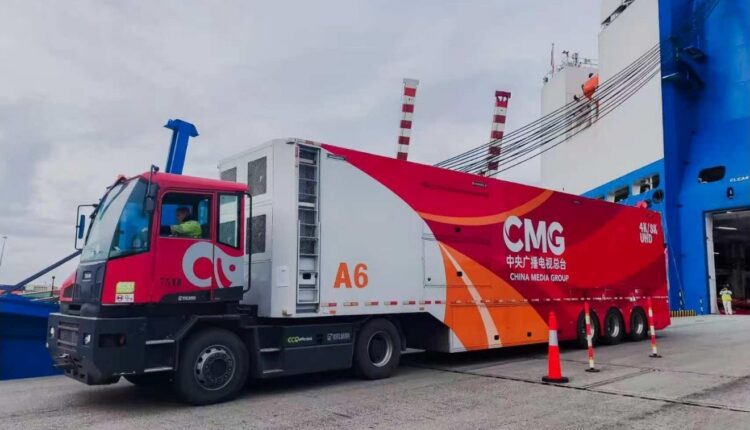 Grupi i automjeteve të transmetimit “E kuqja kineze” e CMG-së mbërrin në Itali