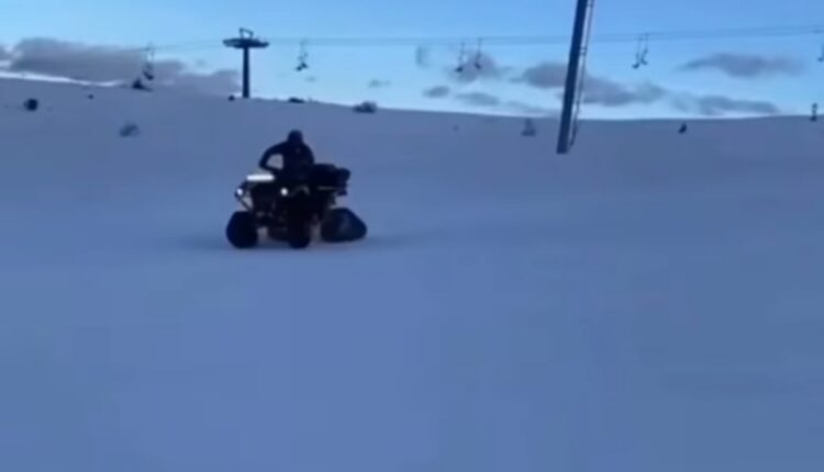 Kodra e Diellit publikon video ku një person hyn me ATV dhe dëmton pistat e skijimit
