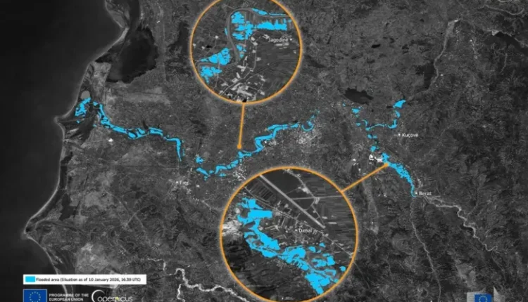 Sateliti i BE nxjerr pamjet, zonat që u përmbyten në Shqipëri