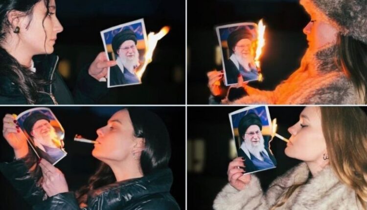 Mesazhi i grave iraniane përmes një proteste: Ndezin cigaret duke djegur fotot e Liderit Suprem Ali Khamenei (VIDEO)