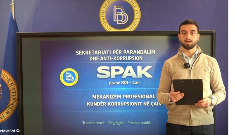 BDI -Çair themelon SPAK, mekanizem për Antikorupcion. Fton qytetarët t’i denoncojne keqpërdorimet e pushtetit
