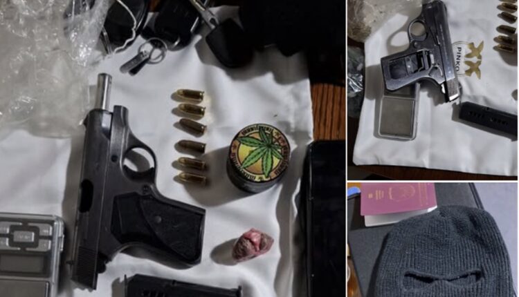 Bastisje në Shkup, janë gjetur drogë, pistoletë dhe karikator me fishekë, arrestohet një person! (FOTO)