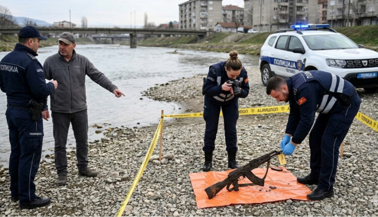 Gjendet një pushkë automatike në ujërat e lumit Vardar në Gostivar
