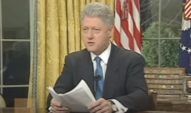 Fjalimi i presidentit Bill Clinton pas urdhrit për bombardimin e Serbisë më 1999