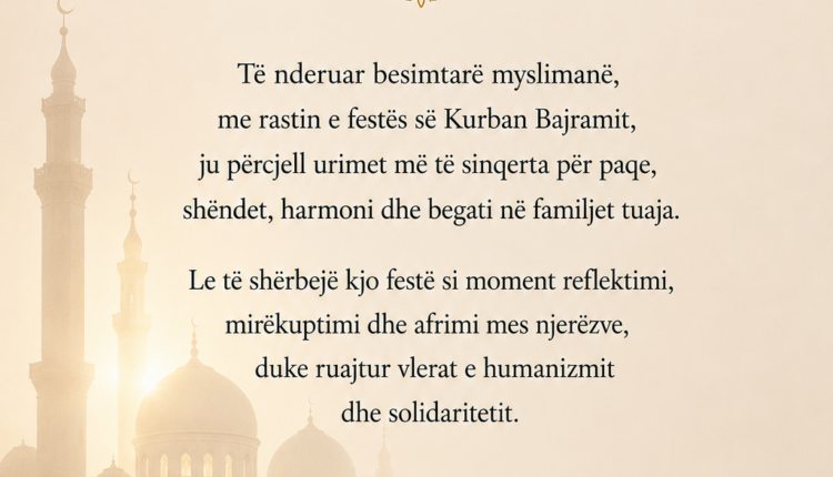 Menduh Thaçi përcjell urimin për Kurban Bajram