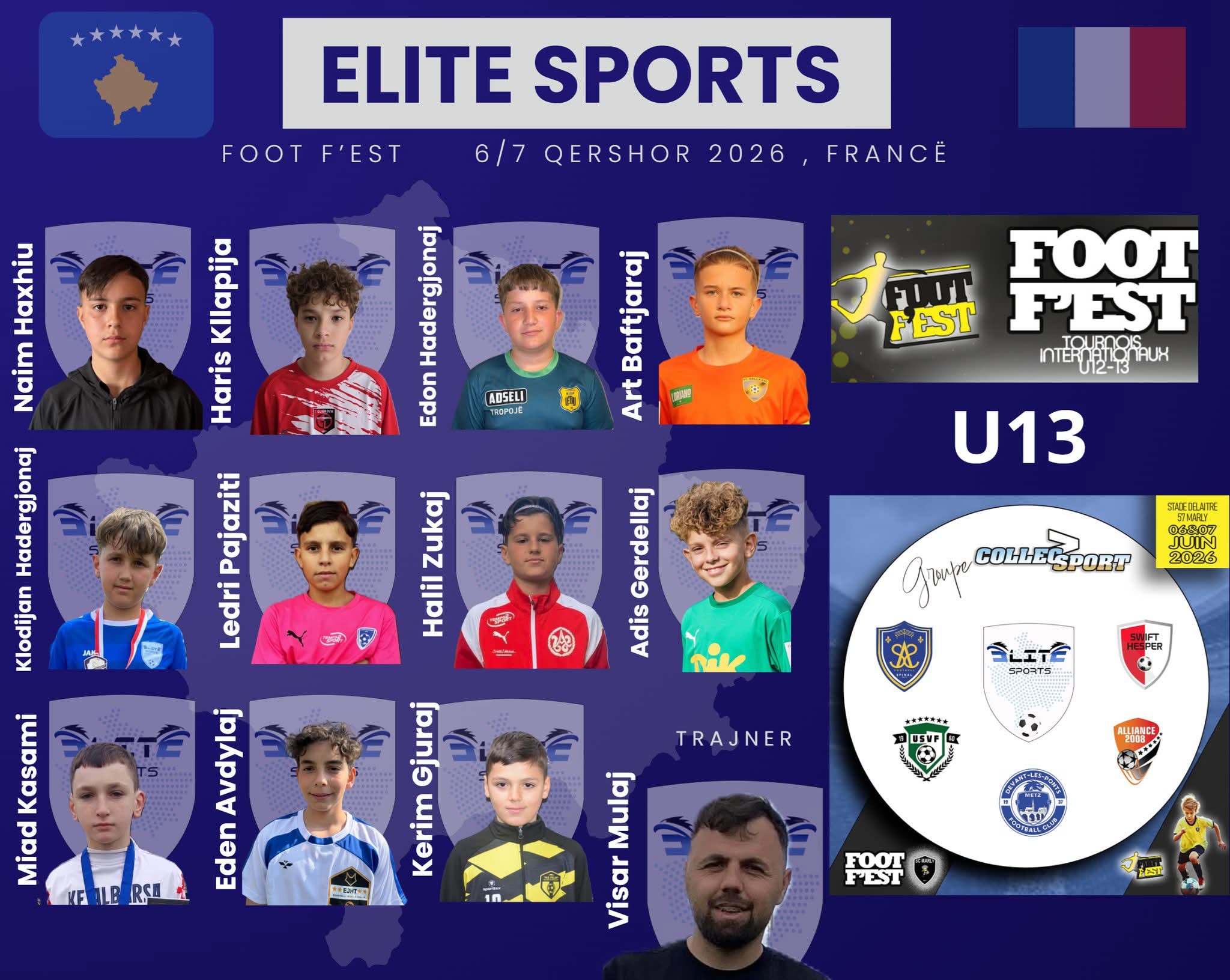 Elite Sports U13 niset drejt Francës  gati për aventurën e madhe në Foot F est 2026