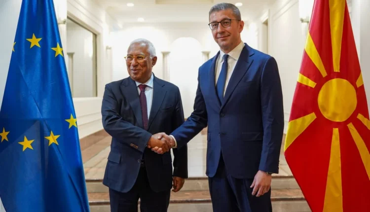 Kryeministri Hristijan Mickoski priti sot presidentin e Këshillit Evropian, Antonio Costa