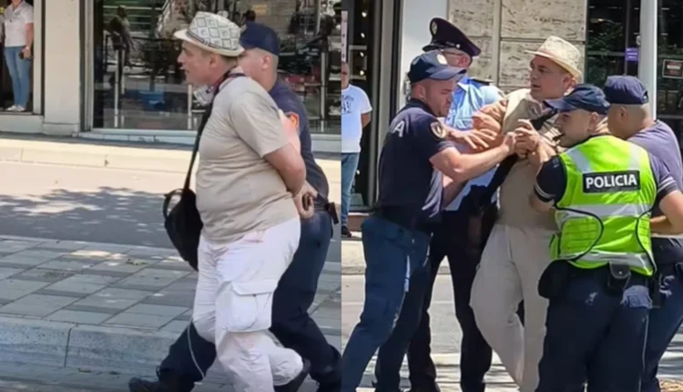 Protagonist në tensionet me policinë gjatë protestës para Kuvendit, shoqërohet aktivisti Altin Goxhaj
