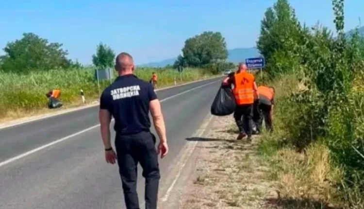 Të dënuarit në Maqedoni angazhohen për shtatë ditë në pastrimin e rrugëve kryesore dhe rajonale