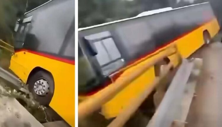 Autobusi del nga rruga në Stençë të Tetovës, policia në kërkim të shoferit (VIDEO)
