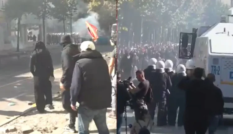 Përshkallëzohet situata te Ministria e Arsimit/ Protestuesit hedhin gurë drejt policisë, efektivët kundërpërgjigje