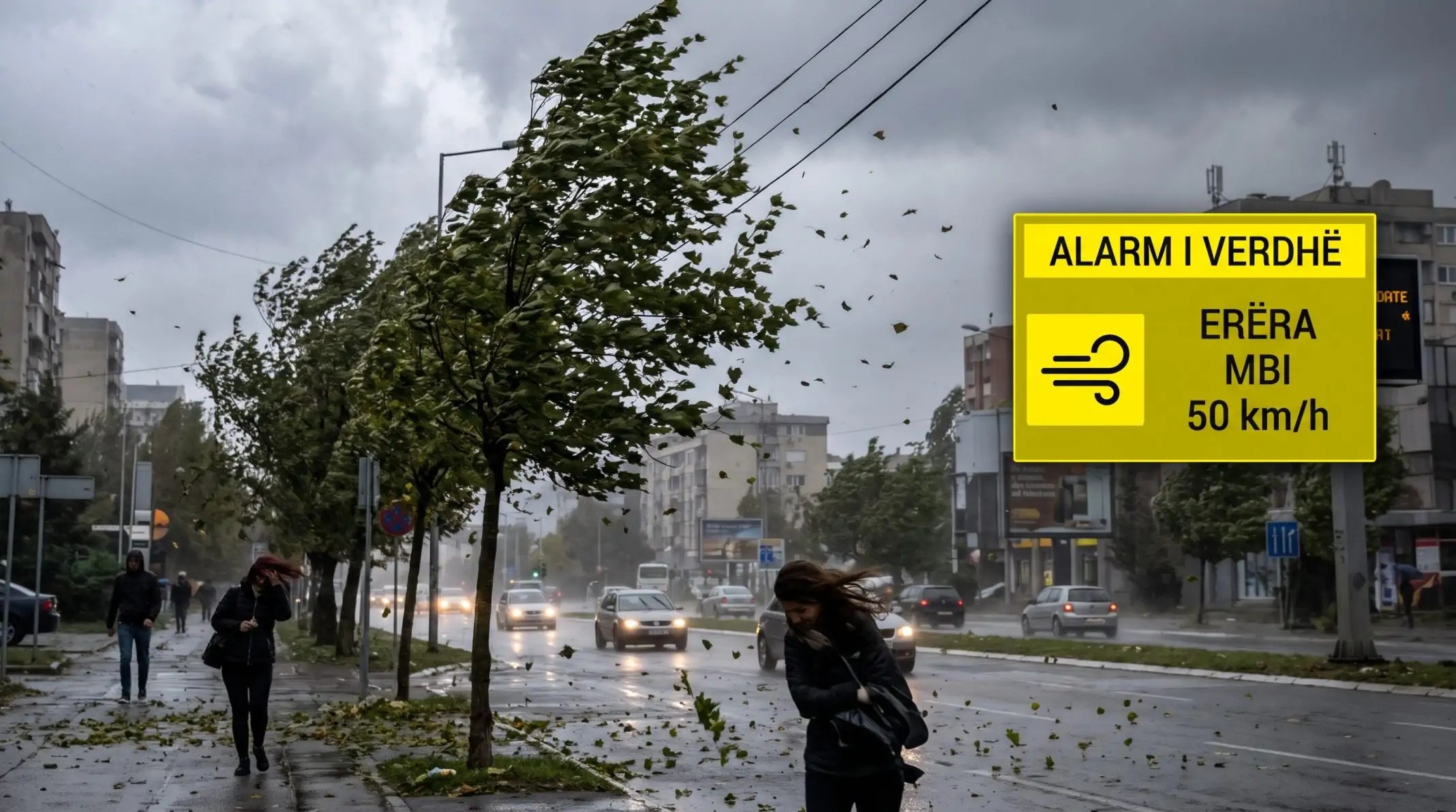 Alarm i verdhë në Maqedoninë e Veriut, erëra mbi 50 km/h!