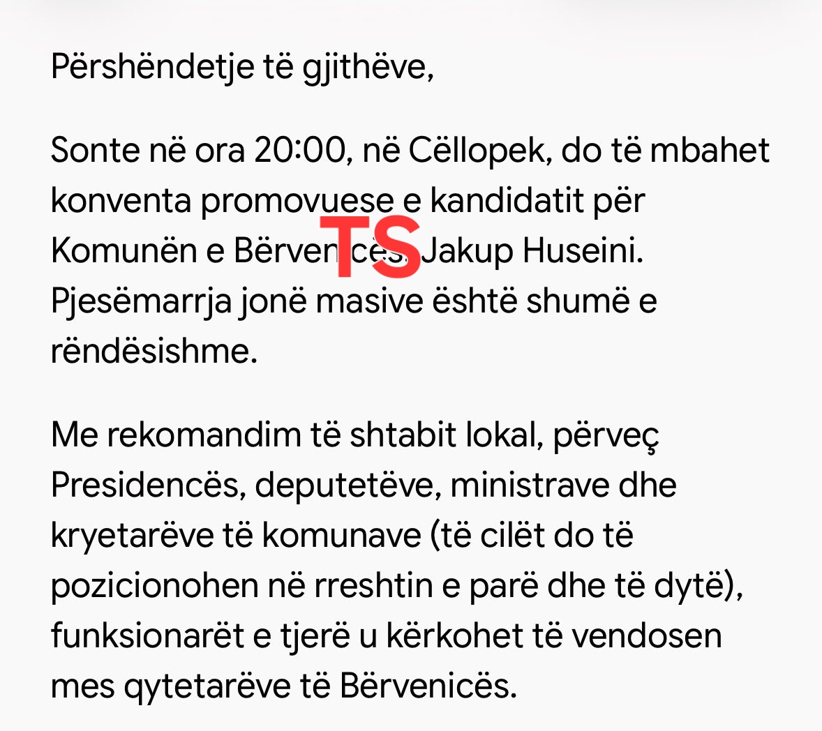 Adnan Azizi thirrje funksionarëve: “Uleni mes qytetarëve që të duket se jemi të fortë në Bërvenicë” Adnan Azizi thirrje funksionarëve: “Uleni mes qytetarëve që të duket se jemi të fortë në Bërvenicë”
