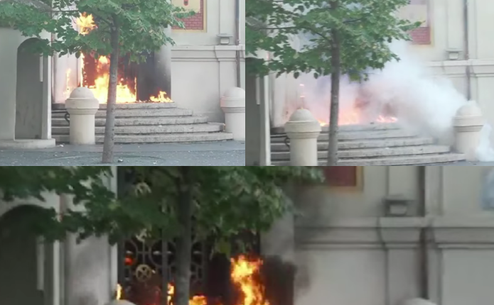 Shqipëri/ Flakët përfshijnë Ministrinë e Mjedisit, ka dhe sulm me molotov (FOTO)