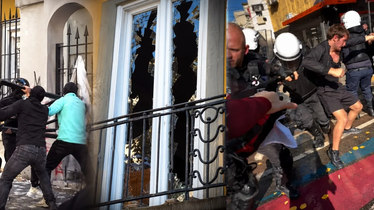 Protestë e studentëve në Tiranë  përplasje fizike mes policisë dhe të rinjve  VIDEO 