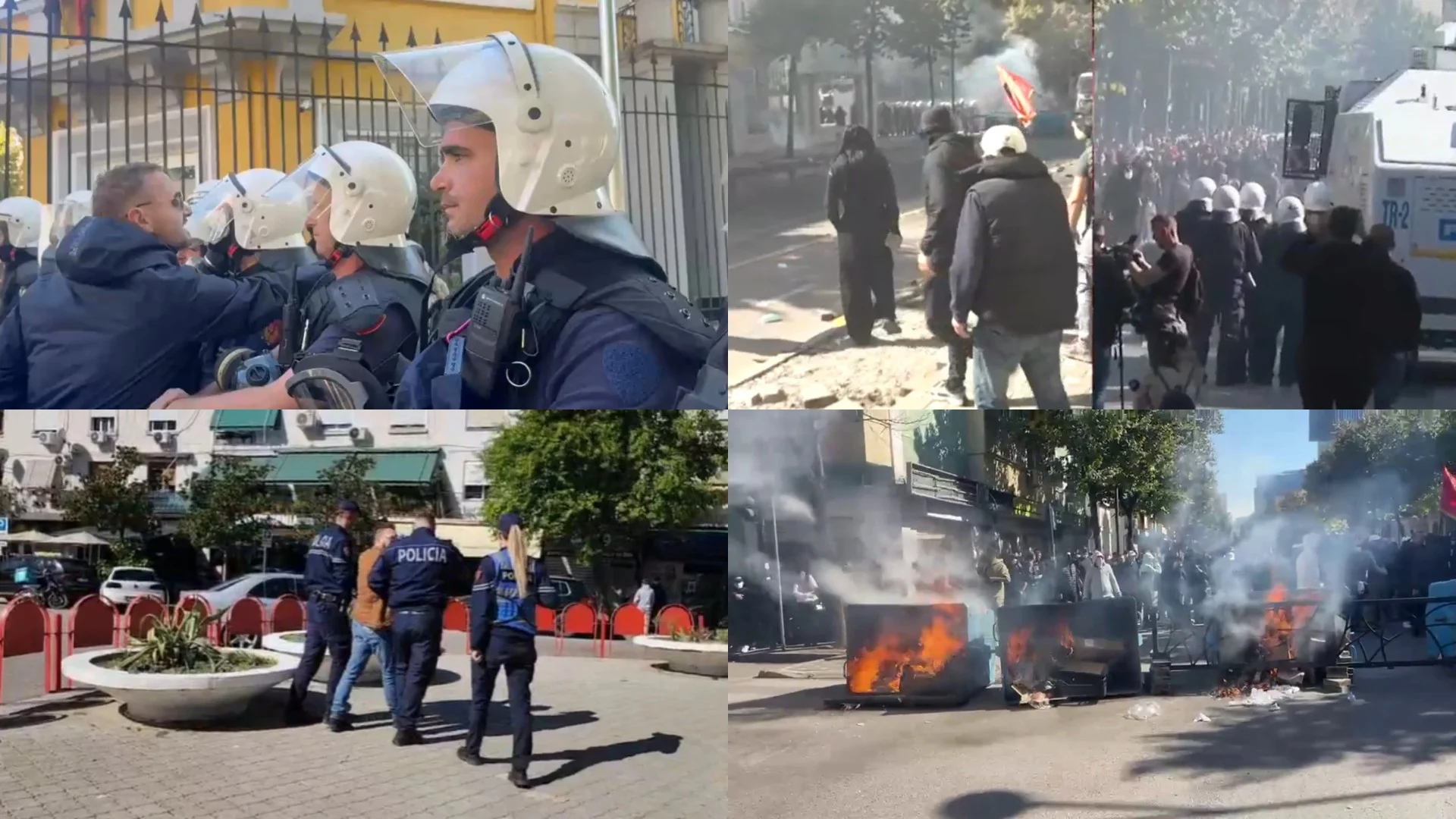 Dita e pestë e protestës  Përshkallëzohet situata te Ministria e Arsimit  protestuesit hedhin molotovë dhe gurë  policia përgjigjet me plumba gome
