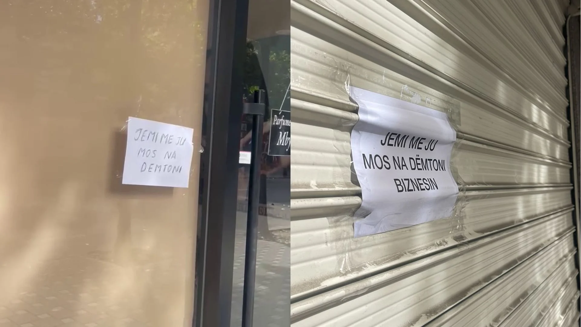 bizneset-thirrje-protestuesve-vendosin-tabela-ne-vitrinat-e-tyre-jemi-me-ju-mos-na-demtoni